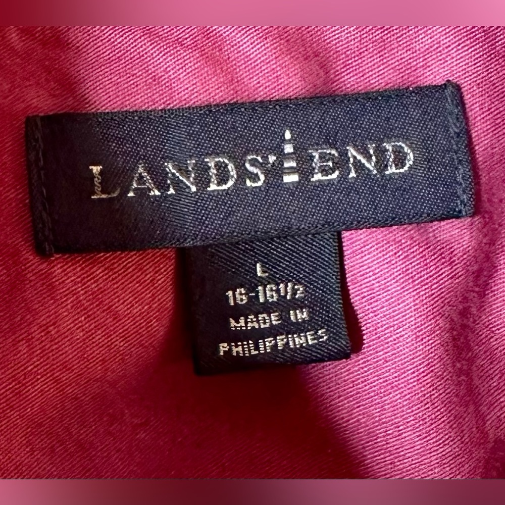 Lands End long sleeve button up dress shirt